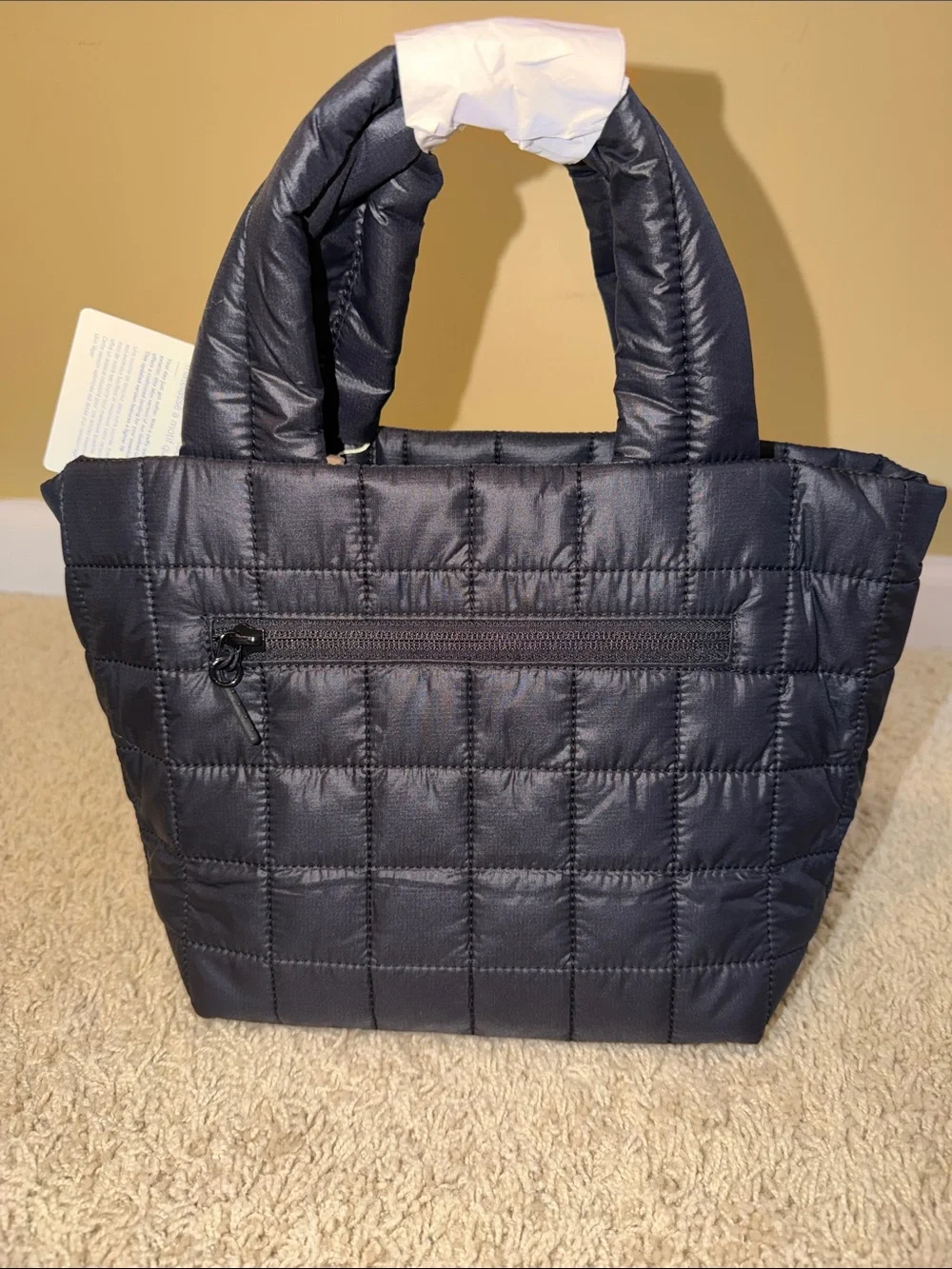 lululemon athletica Quilted Black Puffer Tote